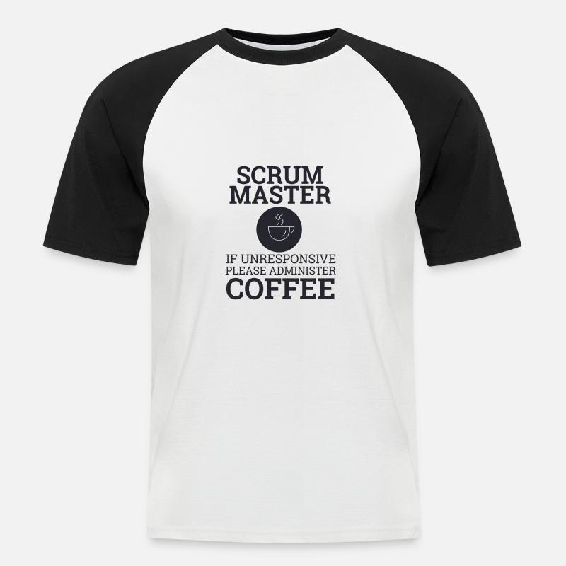 "Scrum Master" | Scrum Master - Männer Baseball-T-Shirt - Weiß/Schwarz