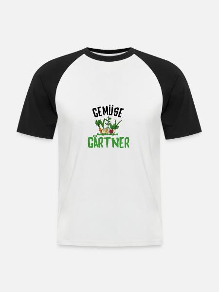 Gemüse Gärtner - Männer Baseball-T-Shirt - Weiß/Schwarz