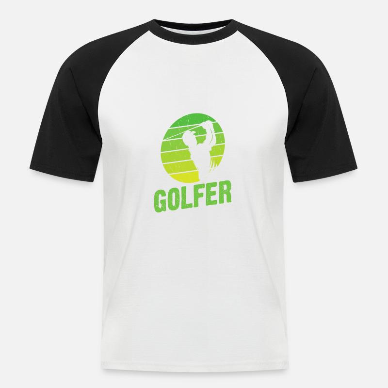 Golf Golfer Golfplatz Geschenk - Männer Baseball-T-Shirt - Weiß/Schwarz
