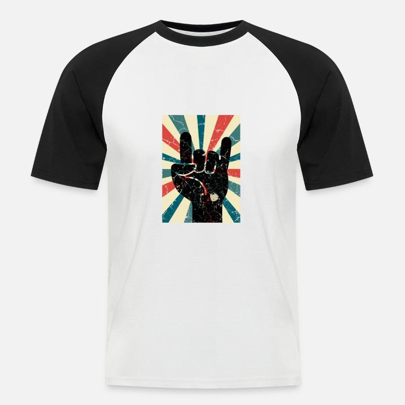 Devil's Horn Punks - Men's Baseball T-Shirt - white/black