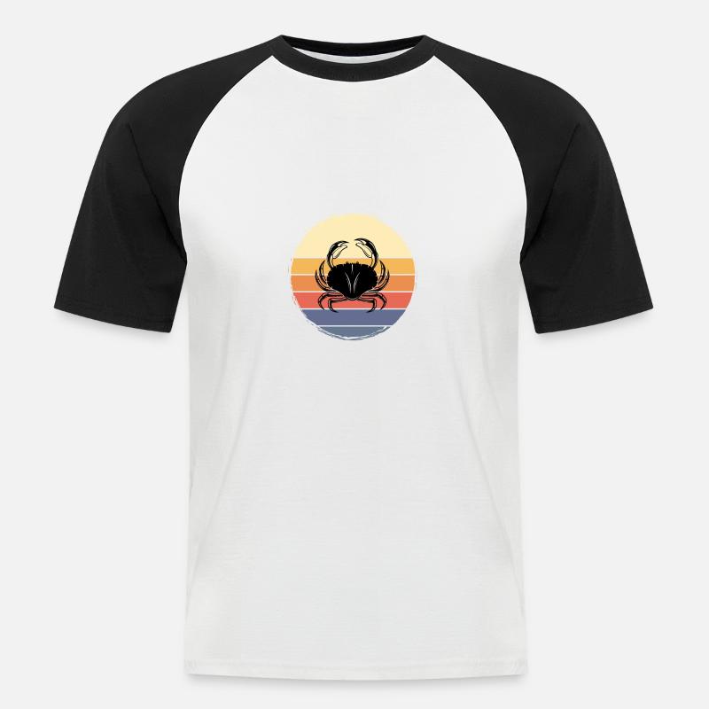Krebs Sternzeichen Astrologie Sternbild - Männer Baseball-T-Shirt - Weiß/Schwarz