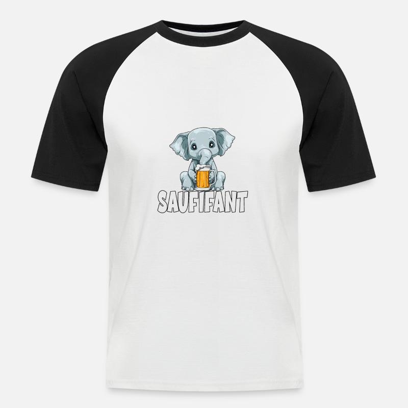 für einen Biertrinker und - Männer Baseball-T-Shirt - Weiß/Schwarz