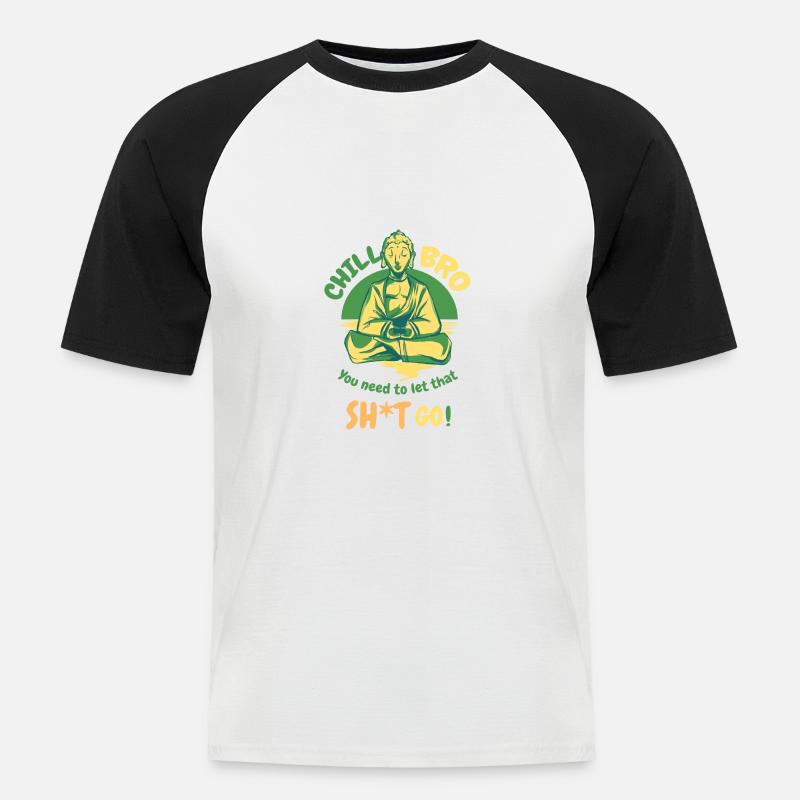 Meditation - Men's Baseball T-Shirt - white/black