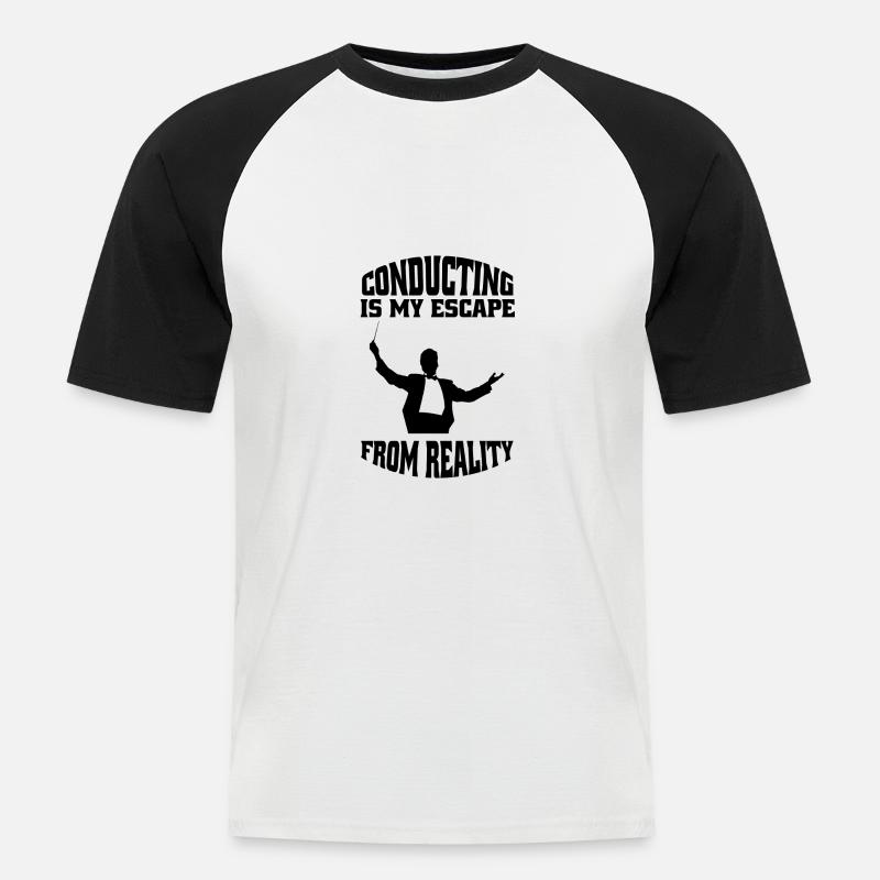 Dirigenten Dirigent Musik Geschenk Dirigieren - Männer Baseball-T-Shirt - Weiß/Schwarz