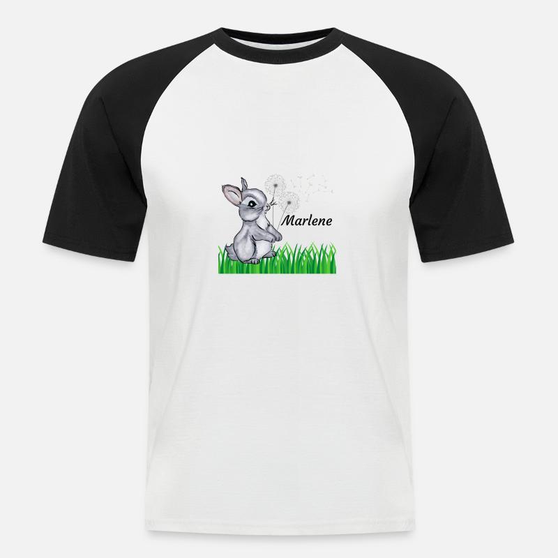 Hase Name Geschenk Marlene - Männer Baseball-T-Shirt - Weiß/Schwarz