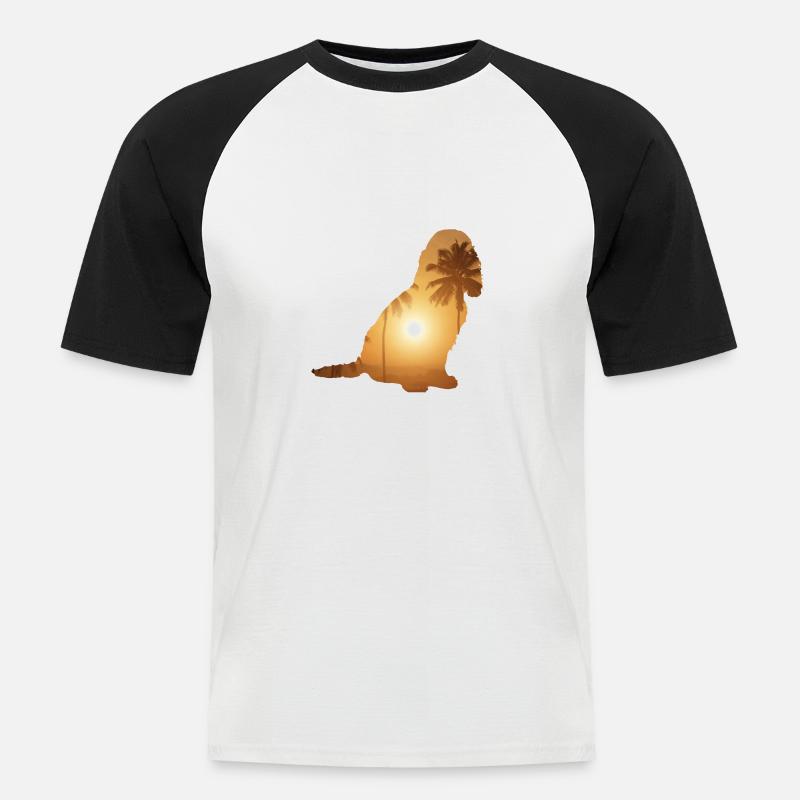 Sommerstrand - Cocker Spaniel - Männer Baseball-T-Shirt - Weiß/Schwarz