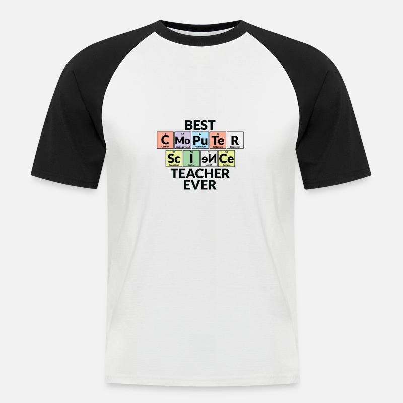 Bester Informatiklehrer Aller Zeiten - Männer Baseball-T-Shirt - Weiß/Schwarz