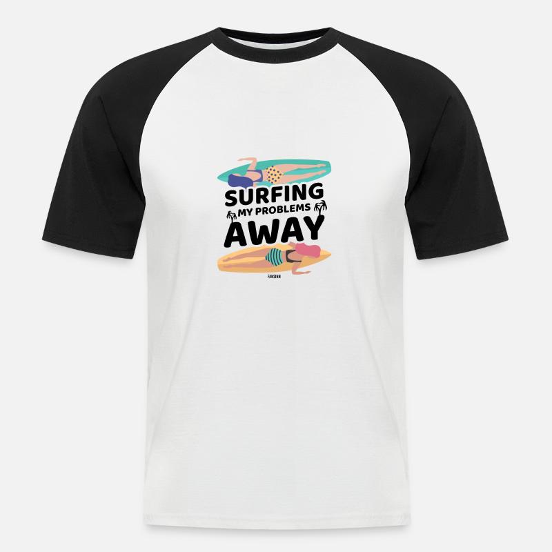 Mutter Surfbrett Freundin Schwester - Männer Baseball-T-Shirt - Weiß/Schwarz