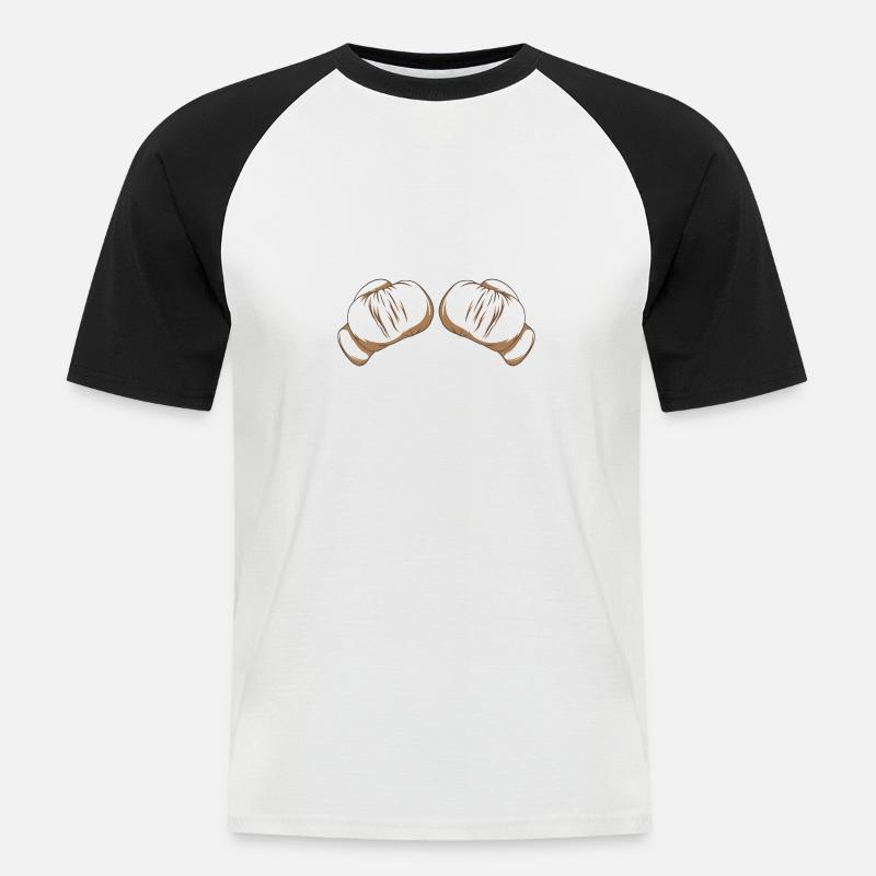 Boxhandschuhe - Männer Baseball-T-Shirt - Weiß/Schwarz
