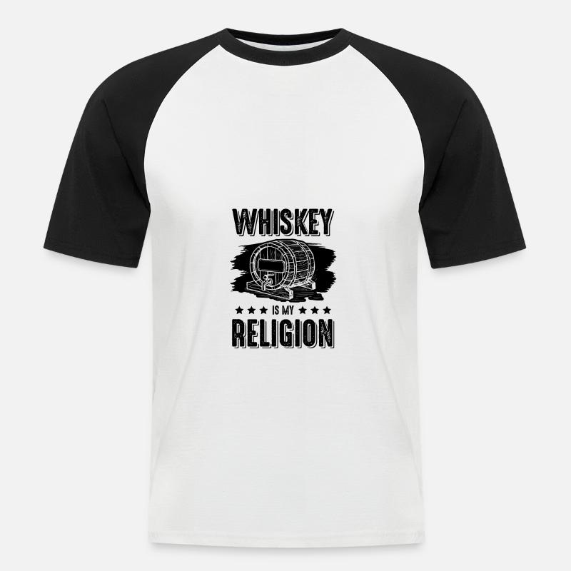 whiskey drink - Männer Baseball-T-Shirt - Weiß/Schwarz