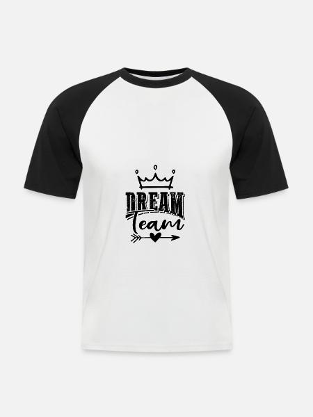 Dream Team - T-shirt baseball manches courtes Homme - blanc/noir