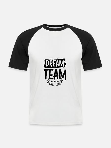 Dream Team - T-shirt baseball manches courtes Homme - blanc/noir