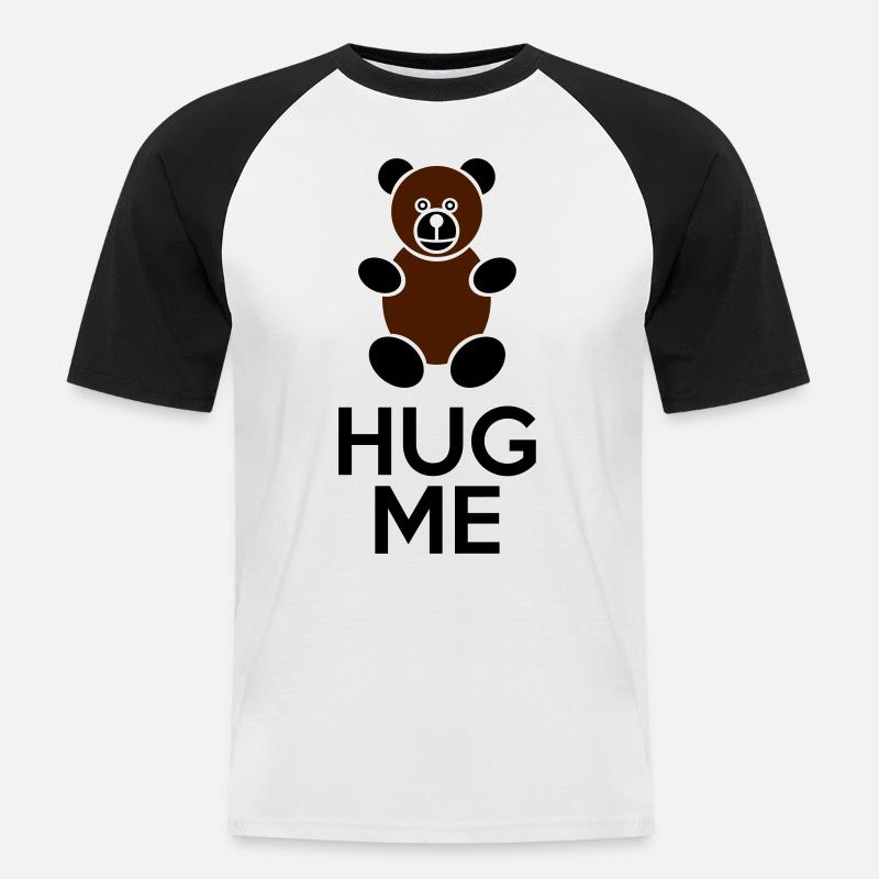 Hug Me - Männer Baseball-T-Shirt - Weiß/Schwarz