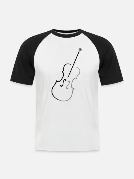 Geige 2 zweifarbig - Männer Baseball-T-Shirt - Weiß/Schwarz