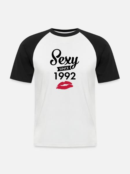 Sexy Since 1992 - Men's Baseball T-Shirt - white/black