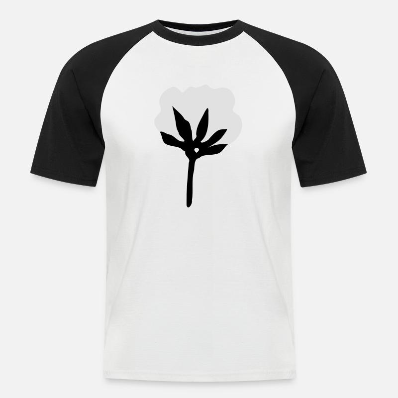 Baumwolle - Männer Baseball-T-Shirt - Weiß/Schwarz