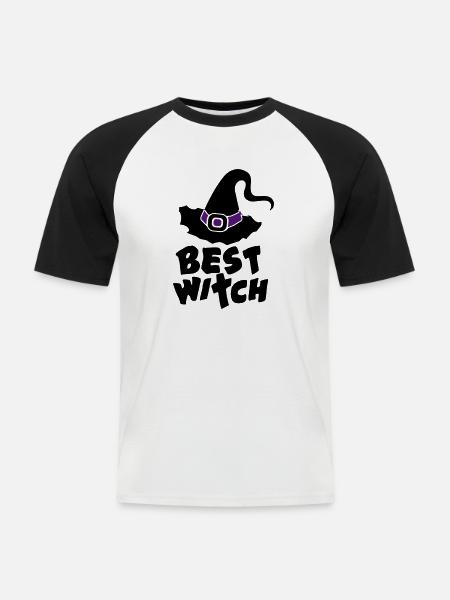 Best Witch, Witchcraft, Halloween, Magic, Hat - Men's Baseball T-Shirt - white/black