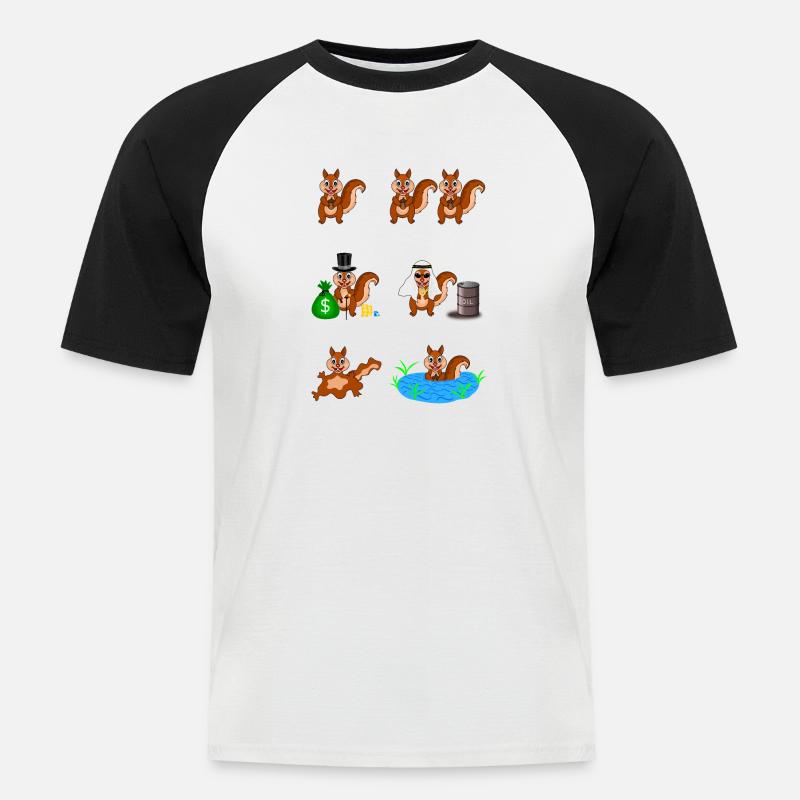 eichhörnchen, reichhörnchen, scheichhörnchen, - Männer Baseball-T-Shirt - Weiß/Schwarz
