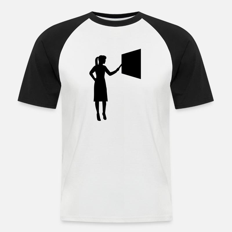 Lehrerin - Männer Baseball-T-Shirt - Weiß/Schwarz