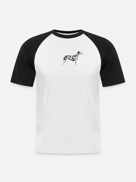 Dalmatiner - Männer Baseball-T-Shirt - Weiß/Schwarz
