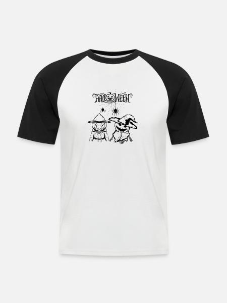 Halloween - Männer Baseball-T-Shirt - Weiß/Schwarz