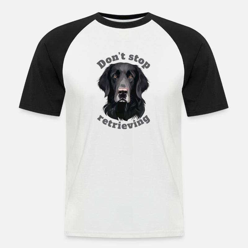 Don't stop retrieving - Labrador - Männer Baseball-T-Shirt - Weiß/Schwarz
