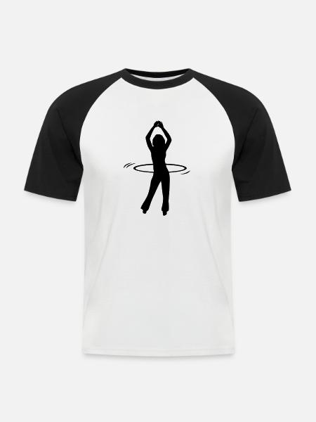 hulahoop - Männer Baseball-T-Shirt - Weiß/Schwarz