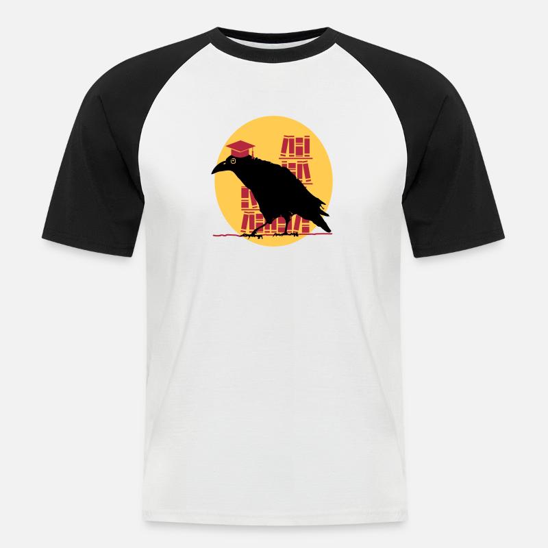 Dr. Crow - Männer Baseball-T-Shirt - Weiß/Schwarz