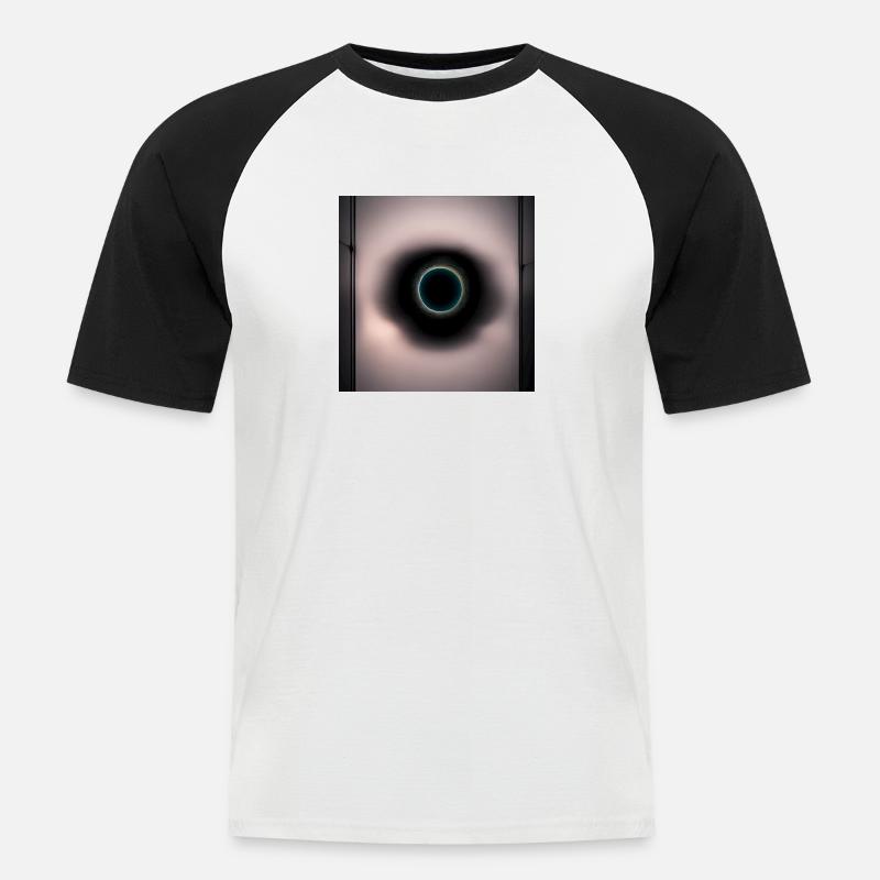 eclipse abstract breaking dawn - Männer Baseball-T-Shirt - Weiß/Schwarz