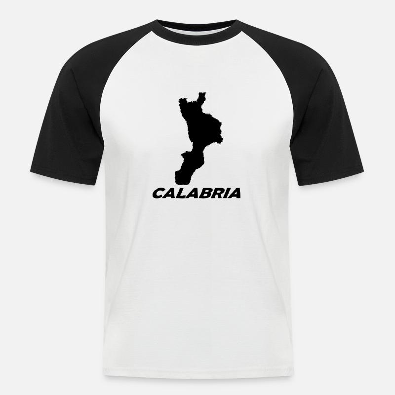 calabria - Maglia da baseball a manica corta da uomo - bianco/nero