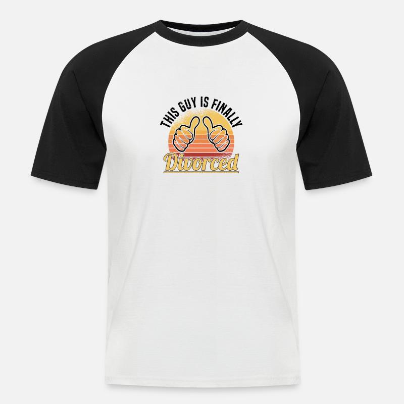 Scheidung Trennung Ehe Ex Scheidungsparty - Männer Baseball-T-Shirt - Weiß/Schwarz