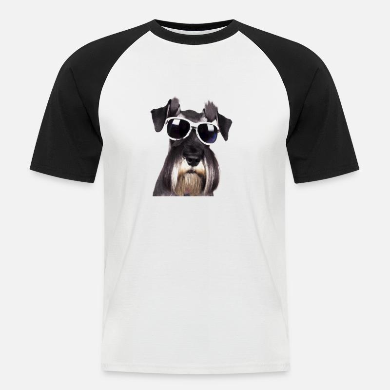 Miniature Schnauzer - Männer Baseball-T-Shirt - Weiß/Schwarz