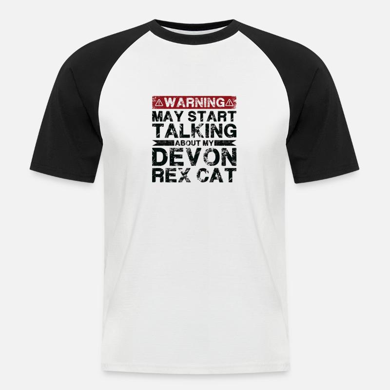 Apropos Devon Rex Cat - Männer Baseball-T-Shirt - Weiß/Schwarz