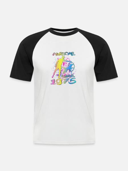 Awesome since 1975. Agility, Hundetraining - Men's Baseball T-Shirt - white/black
