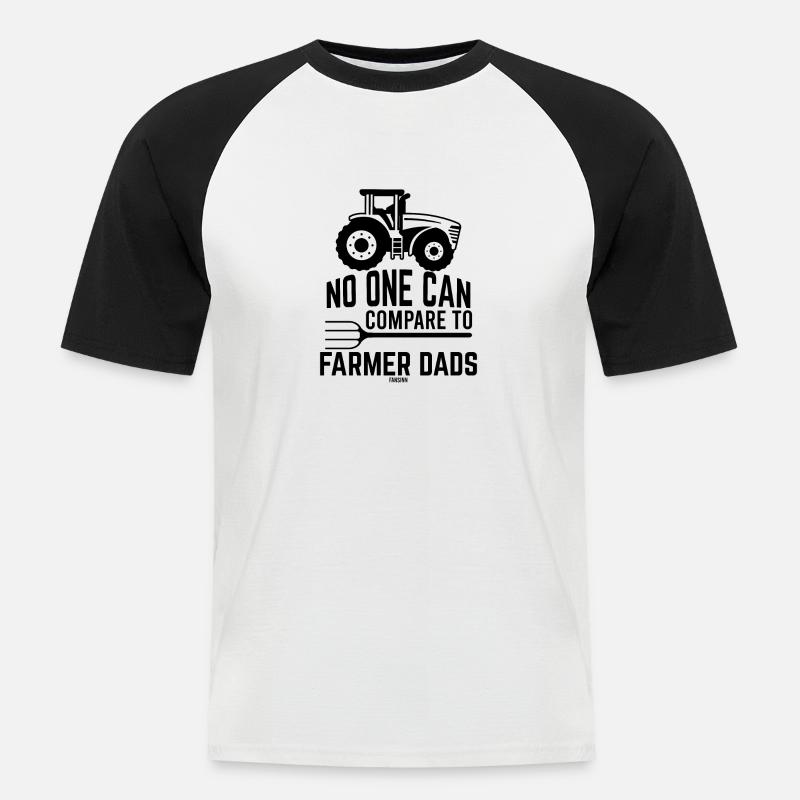 Farmer Dad Acker Bauer Geschenk - Männer Baseball-T-Shirt - Weiß/Schwarz