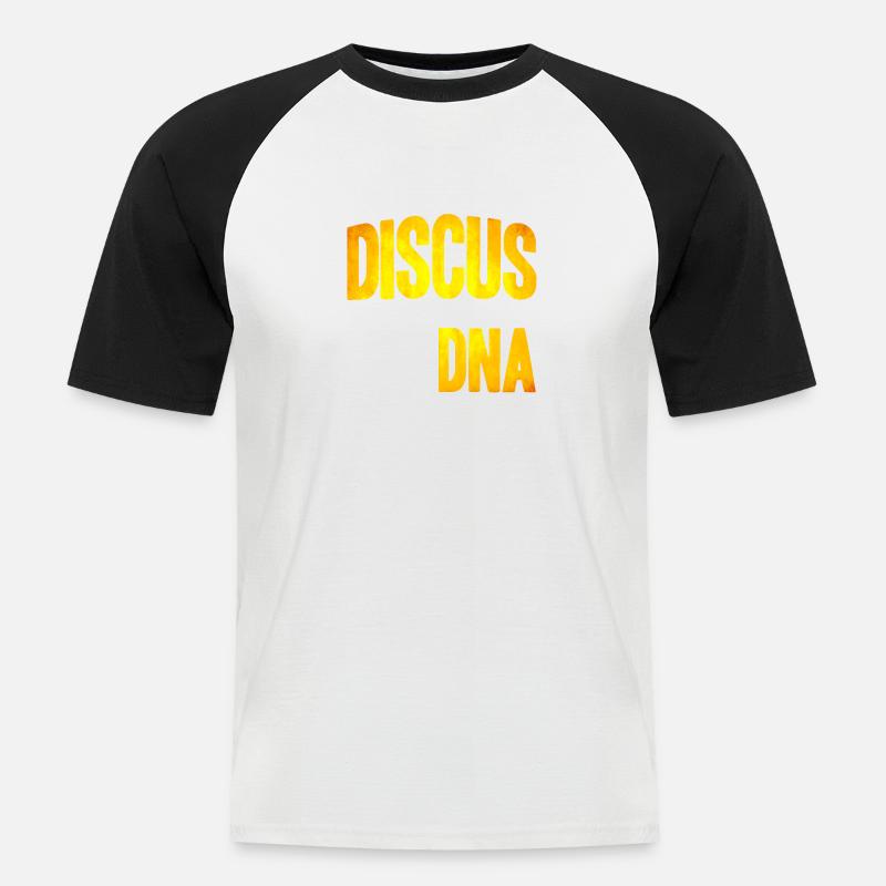 Diskuswerfen Diskuswerfer Geschenk - Männer Baseball-T-Shirt - Weiß/Schwarz
