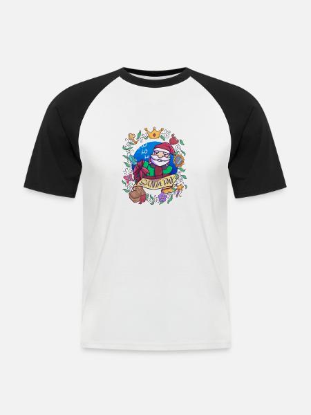 Santa Day Fairytale Weihnachtsmann - Männer Baseball-T-Shirt - Weiß/Schwarz