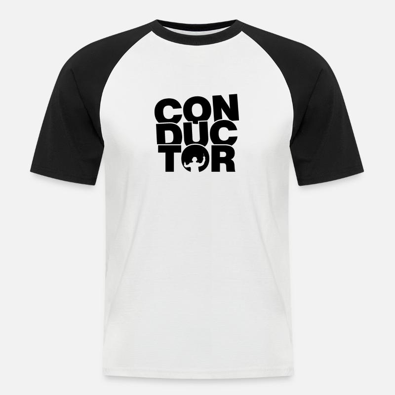 Beruf Job Arbeit - Dirigent - Männer Baseball-T-Shirt - Weiß/Schwarz