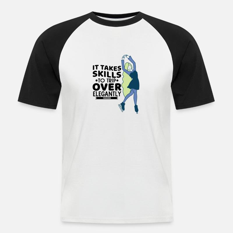 schöne Eiskunstläufern auf dem Eis - Männer Baseball-T-Shirt - Weiß/Schwarz
