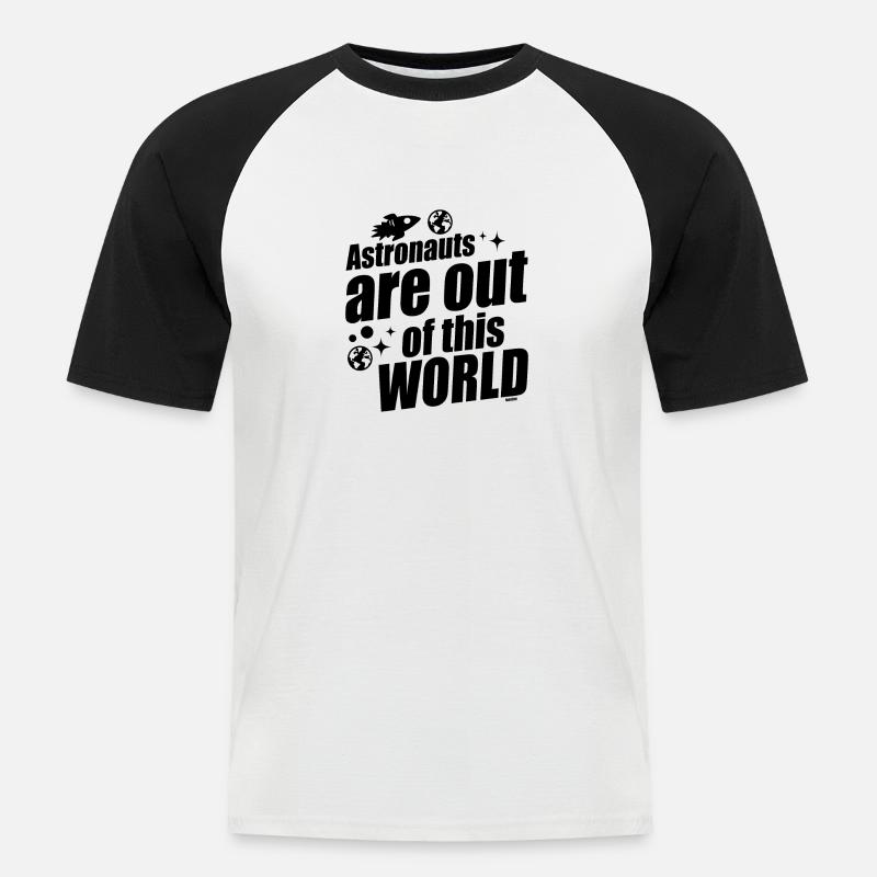 Astronaut Weltraum Rakete Geschenkidee - Männer Baseball-T-Shirt - Weiß/Schwarz