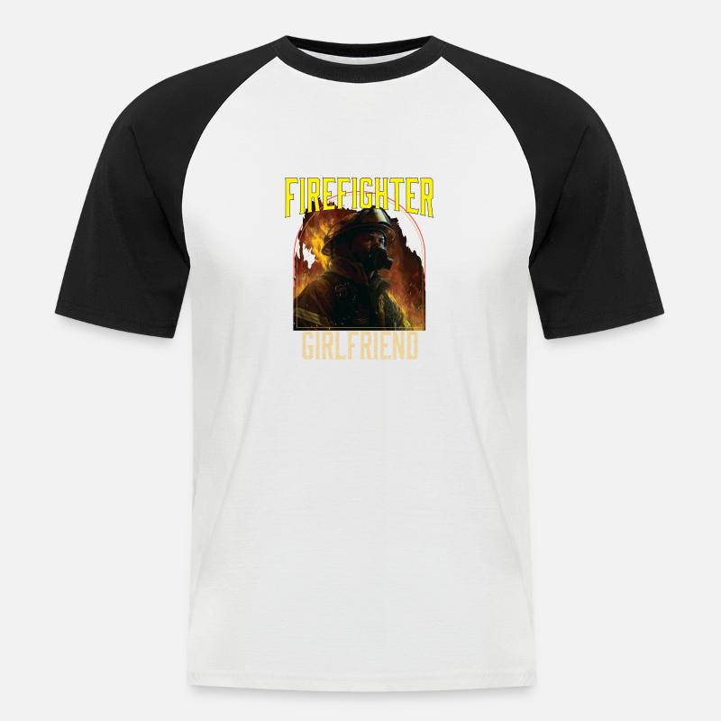 Firefighter Girlfriend Relationship Firefighter - Männer Baseball-T-Shirt - Weiß/Schwarz