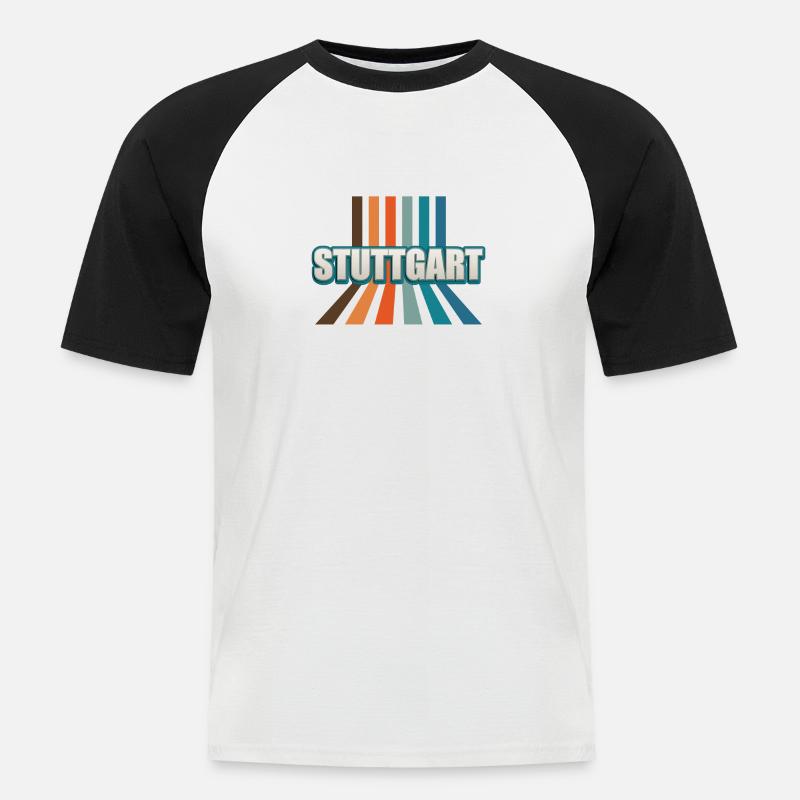 Stuttgartererin Stuttgarterer Stuttgarter - Männer Baseball-T-Shirt - Weiß/Schwarz