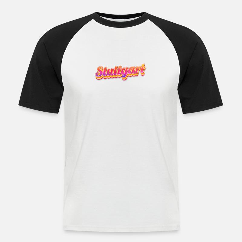 Stuttgartererin Stuttgarterer Stuttgarter - Männer Baseball-T-Shirt - Weiß/Schwarz