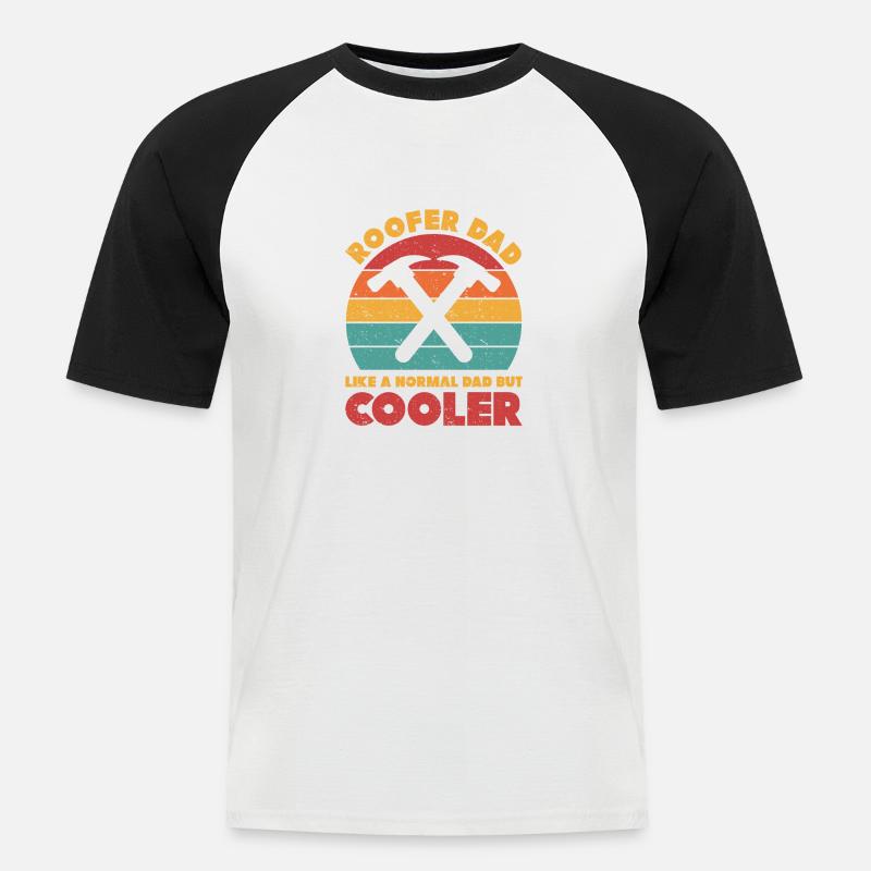 Dachdecker Geschenk Arbeit Handwerker Dachdecker - Männer Baseball-T-Shirt - Weiß/Schwarz
