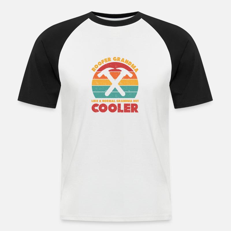 Dachdecker Geschenk Arbeit Handwerker Dachdecker - Männer Baseball-T-Shirt - Weiß/Schwarz