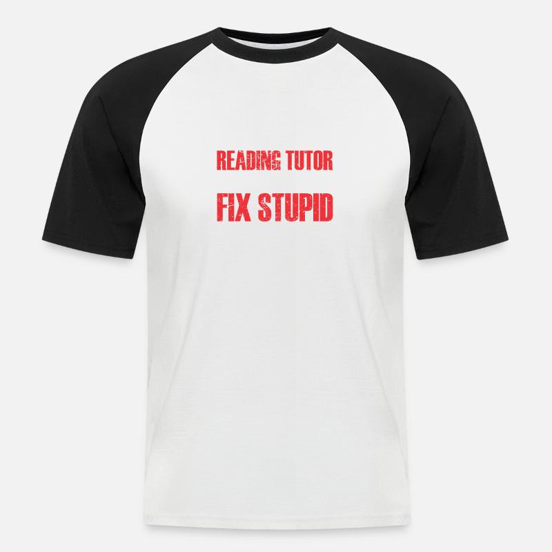Tutor Geschenk Tutor - Männer Baseball-T-Shirt - Weiß/Schwarz