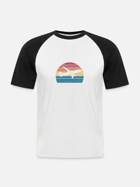 Flugbegleiter Papa Stewardess Flugbegleiter - Männer Baseball-T-Shirt - Weiß/Schwarz