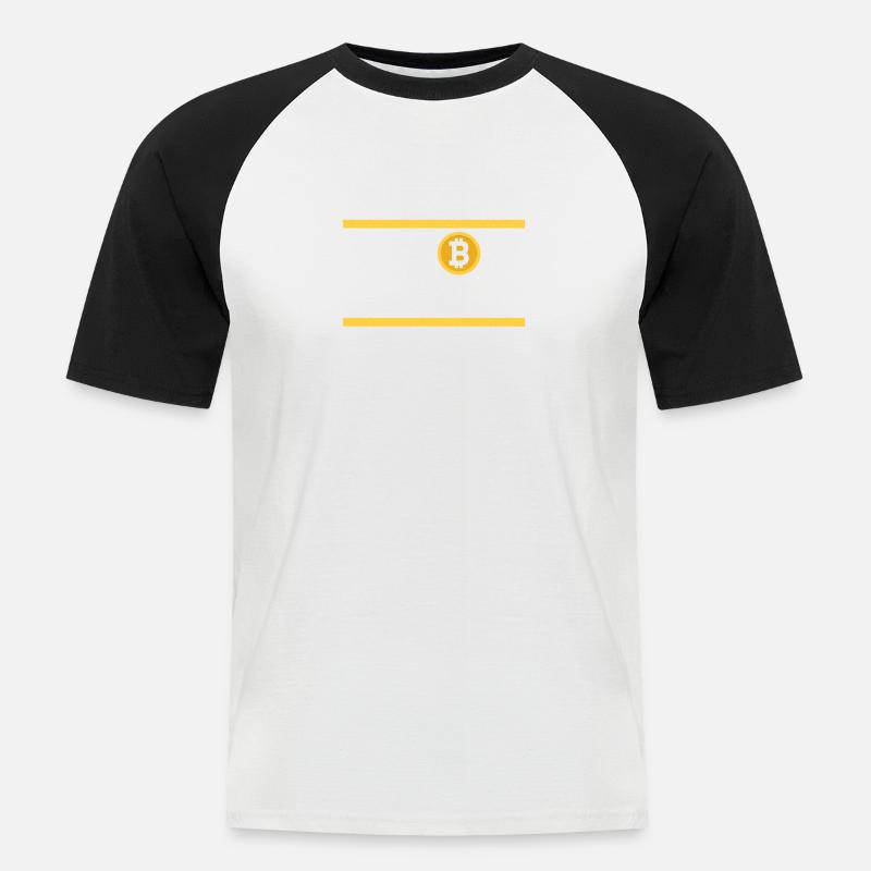 Bitcoin Fixes this - Männer Baseball-T-Shirt - Weiß/Schwarz