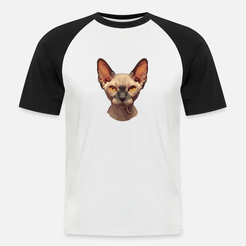 Sphynx Kätzchen Sphynx Katze - Männer Baseball-T-Shirt - Weiß/Schwarz