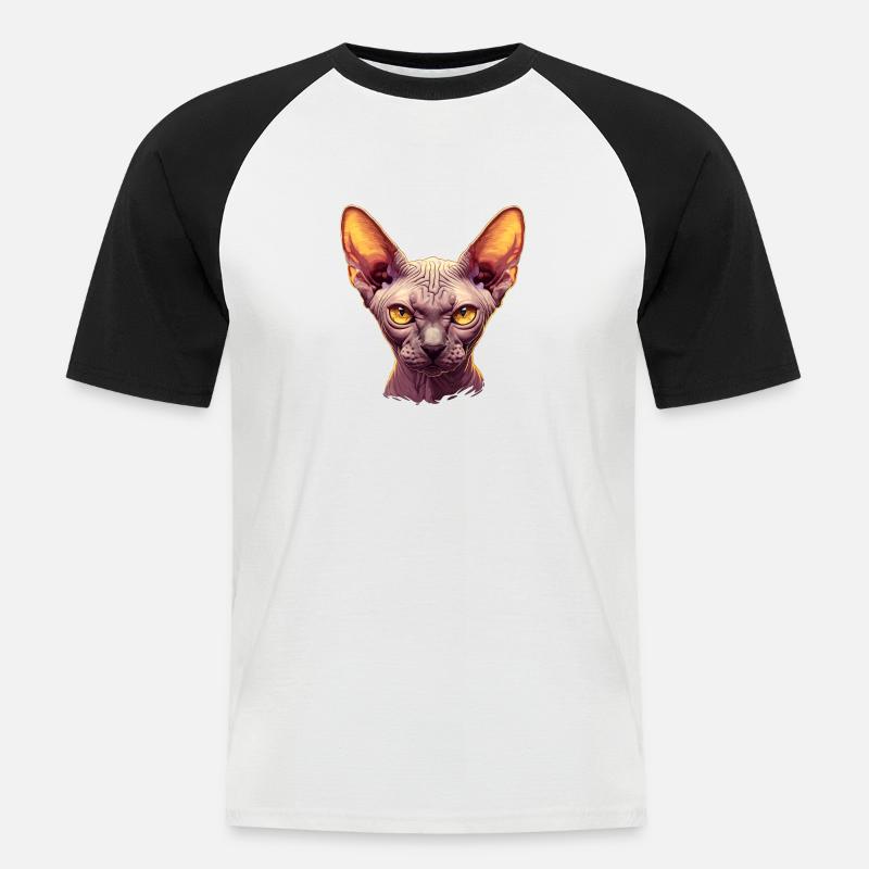 Sphynx Kätzchen Sphynx Katze - Männer Baseball-T-Shirt - Weiß/Schwarz